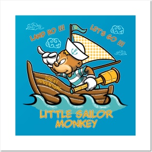 cute sailor monkey Posters and Art